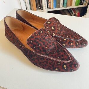 Madewell Frances Skimmer Painted Leopard Calf Hair Brown Loafer Slip-on 8